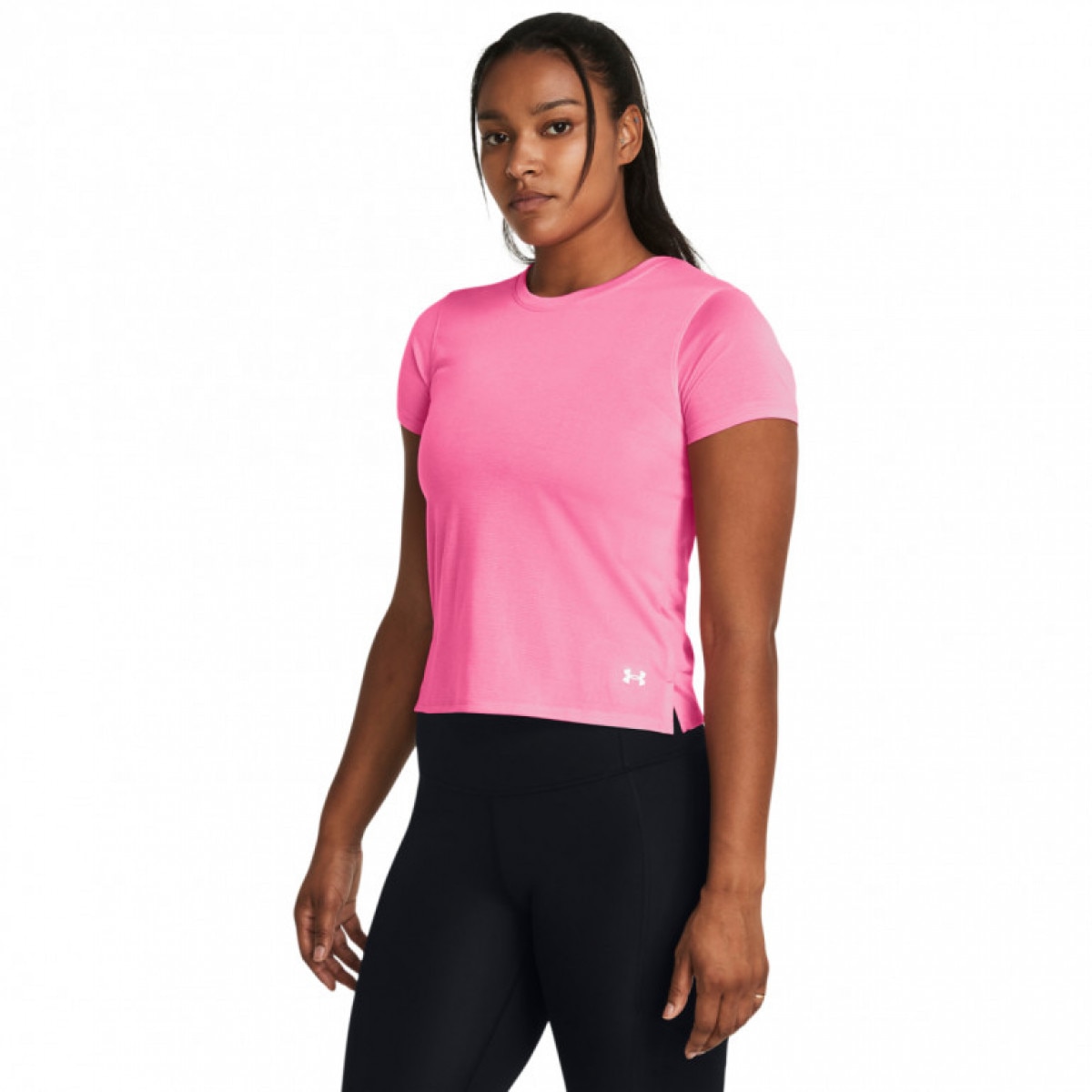 Damska koszulka do biegania Under Armour UA Launch Shortsleeve - różowa - UNDER ARMOUR