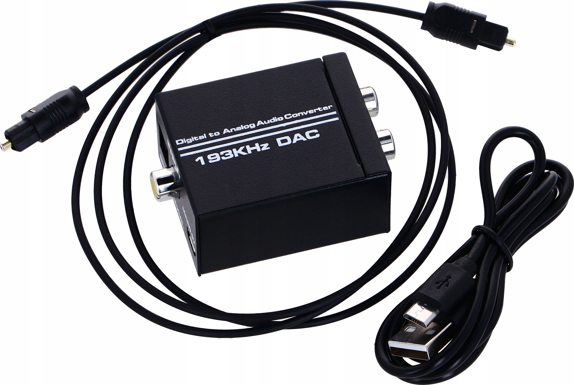 Adapter AV Pawonik Toslink - RCA Cinch x2 czarny
