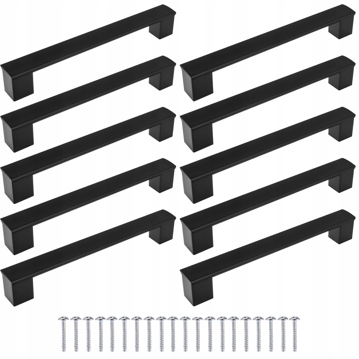 10szt Uchwyt meblowy UC 160mm Czarny Mat + wkręty