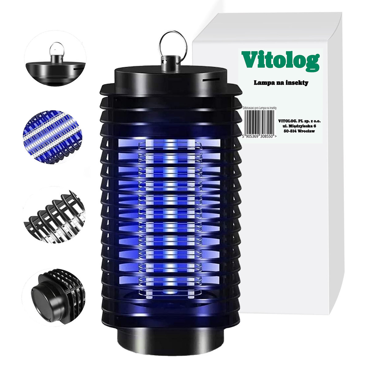 Lampa UV na Owady Komary Muchy Ćmy Owadobójcza Łapka Przeciw Owadom Pułapka