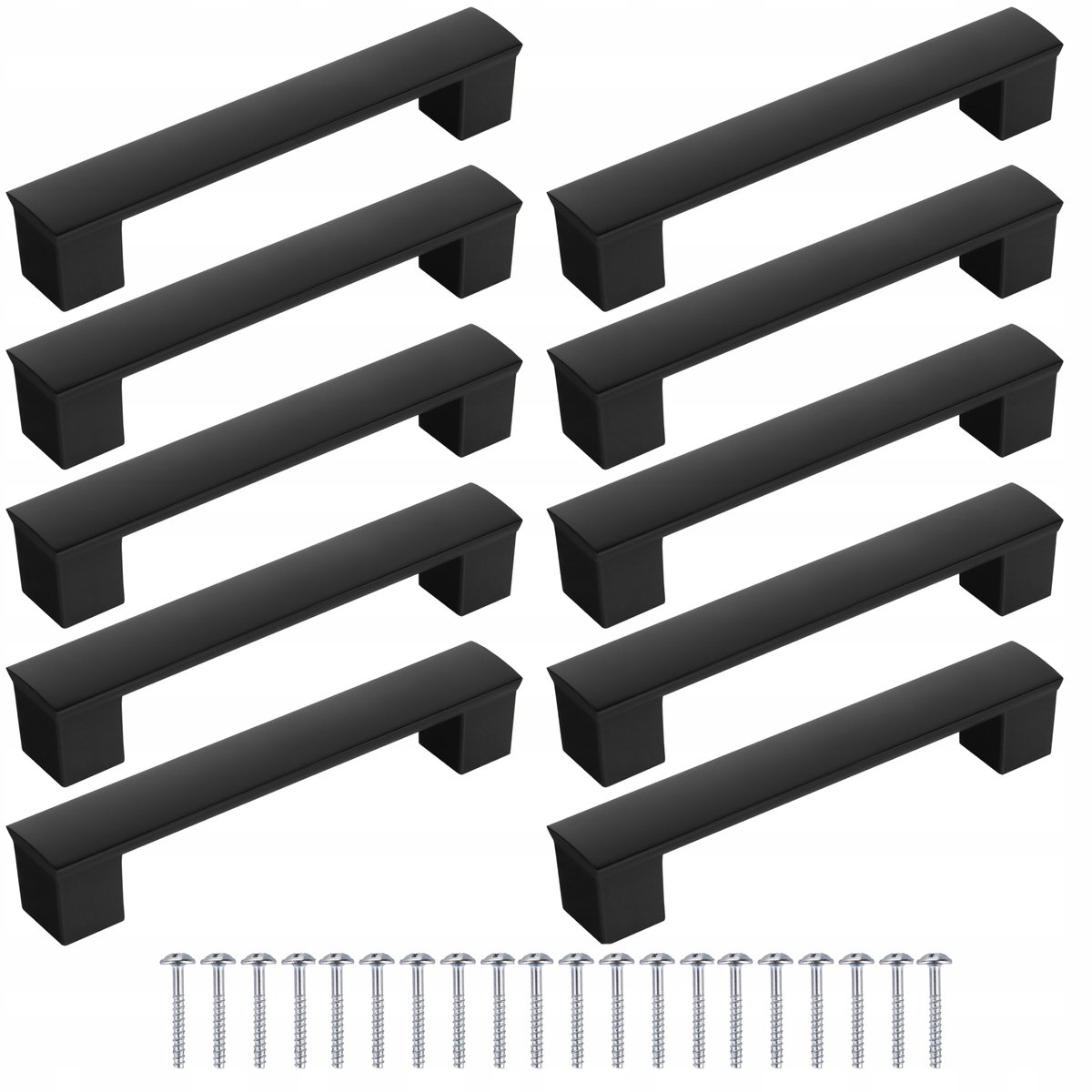 10szt Uchwyt meblowy UC 128mm czarny mat + wkręty