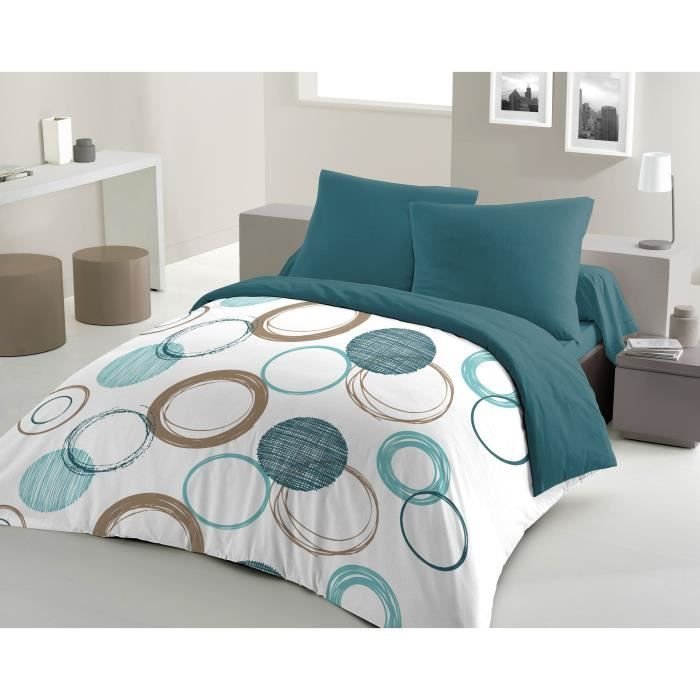 HOME LINGE PASSION Komplet pościeli Audace - kołdra 240 x 260 cm + 2 poszewki na poduszki 63x63 cm - Kaczy błękit