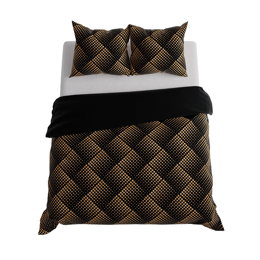Pościel satynowa ekskluzywna 160x200 Luxe czarno-złota
