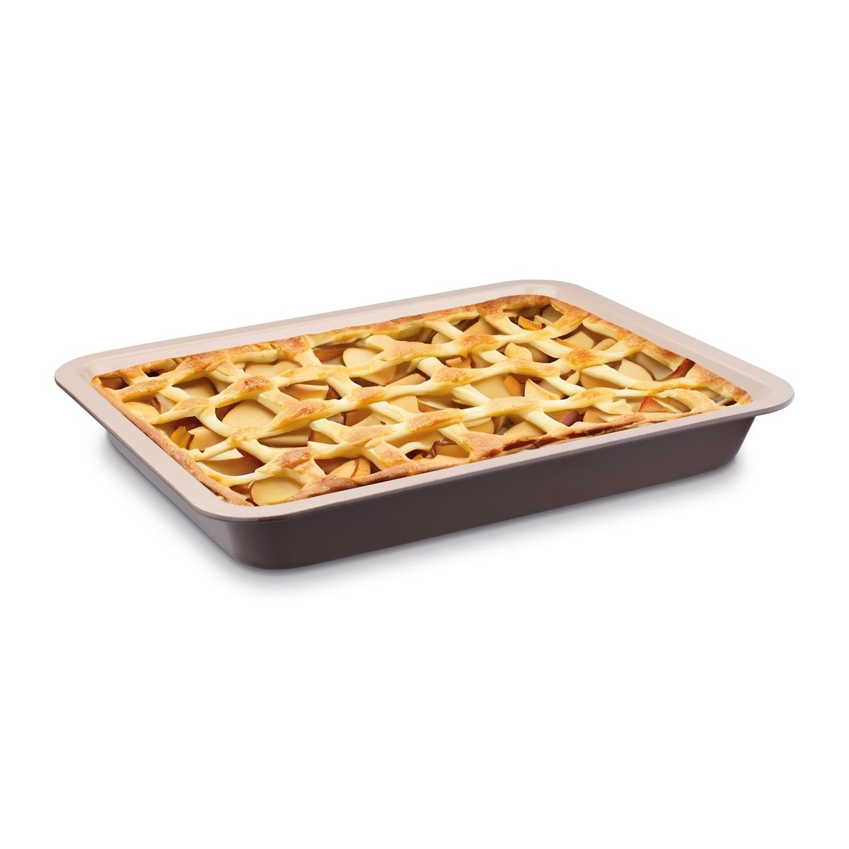 Ceramiczna BLACHA DO PIECZENIA ciast PROSTOKĄTNA FORMA do piekarnika z rantem ze stali węglowej 40x32cm Tadar
