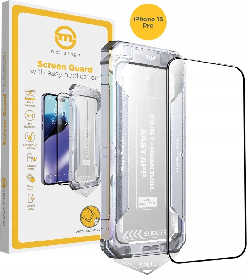 MOBILE ORIGIN MOBILE ORIGIN Szkło ochronne z aplikatoremd iPhone 15 Pro
