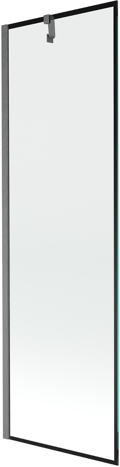 Mexen Next parawan nawannowy 1-skrzydłowy 60 x 150 cm, czarny wzór, gun gray szczotkowany - 895-060-000-00-70-66