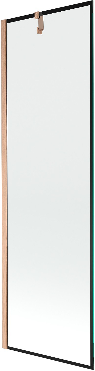 Mexen Next parawan nawannowy 1-skrzydłowy 60 x 150 cm, czarny wzór, miedź szczotkowana - 895-060-000-00-70-65