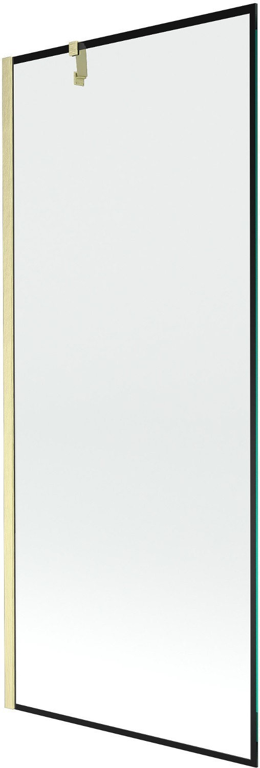 Mexen Next parawan nawannowy 1-skrzydłowy 80 x 150 cm, czarny wzór, złoty szczotkowany - 895-080-000-00-70-55
