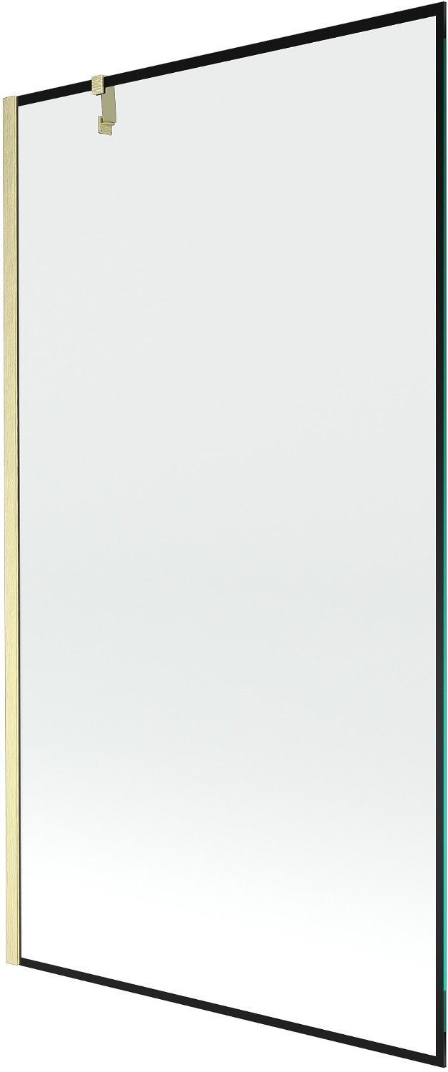 Mexen Next parawan nawannowy 1-skrzydłowy 100 x 150 cm, czarny wzór, złoty szczotkowany - 895-100-000-00-70-55
