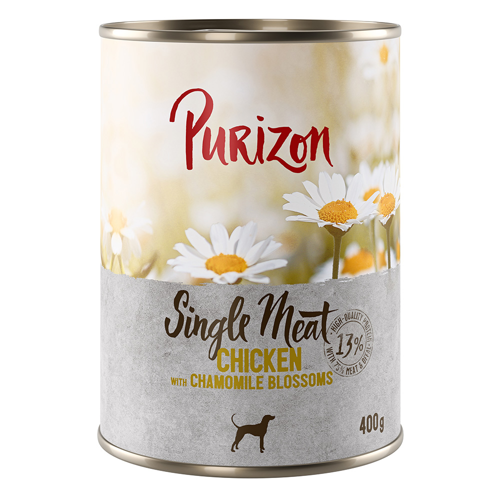 Purizon Single Meat, 12 x 400 g - Kurczak z kwiatami rumianku