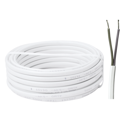 Przewód OMYP 2 x 1 10 m biały AKS Zielonka