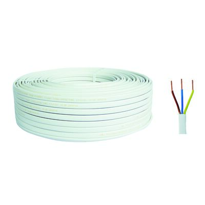 Przewód YDYP 3 x 1,5 15 m biały AKS Zielonka