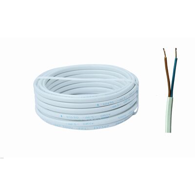 Przewód OMYp 2 x 1 300 V, 15 m biały AKS Zielonka