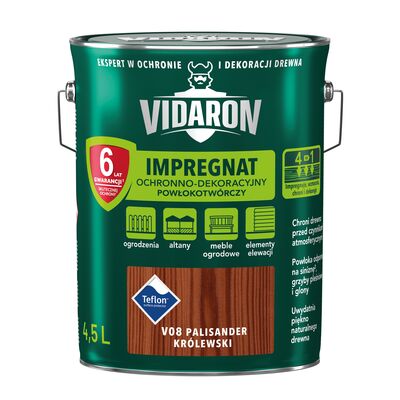 Impregnat Powłokotwórczy Ochronno-Dekoracyjny Palisander Królewski V08 4,5 l VIDARON