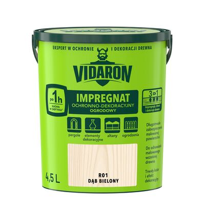 Impregnat Ochronno-Dekoracyjny Ogrodowy R01 Dąb Bielony 4,5l VIDARON