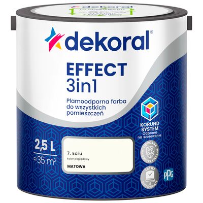 Farba plamoodporna do wszystkich pomieszczeń EFFECT 3in1 Ecru 2,5 l Dekoral