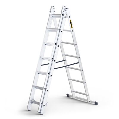 DRABEST Drabina aluminiowa 3 x 7 stopniowa Eco 150 kg