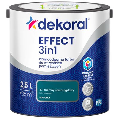 Farba plamoodporna do wszystkich pomieszczeń EFFECT 3in1 Ciemny szmaragdowy 2,5 l Dekoral