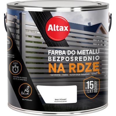 ALTAX Farba do metalu 2,5 l biały półmat