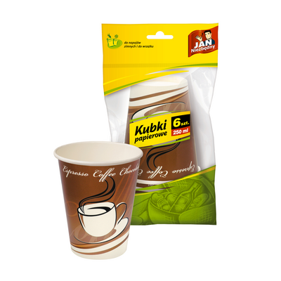 Kubek papierowy 250 ml 6 sztuk Jan Niezbędny