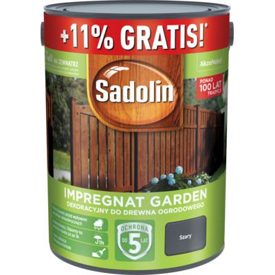Impregnat do drewna Sadolin Garden Szary 5,55 l