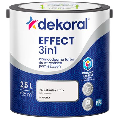 Farba plamoodporna do wszystkich pomieszczeń EFFECT 3in1 Delikatny szary 2,5 l Dekoral