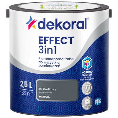 Farba plamoodporna do wszystkich pomieszczeń EFFECT 3in1 Grafitowy 2,5 l Dekoral