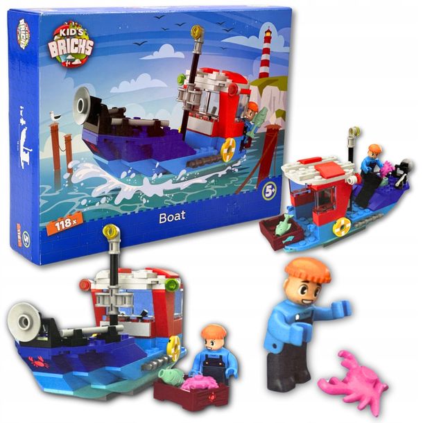 Klocki Kids Bricks łódka jacht statek przygoda 118el zabawka prezent zabawa