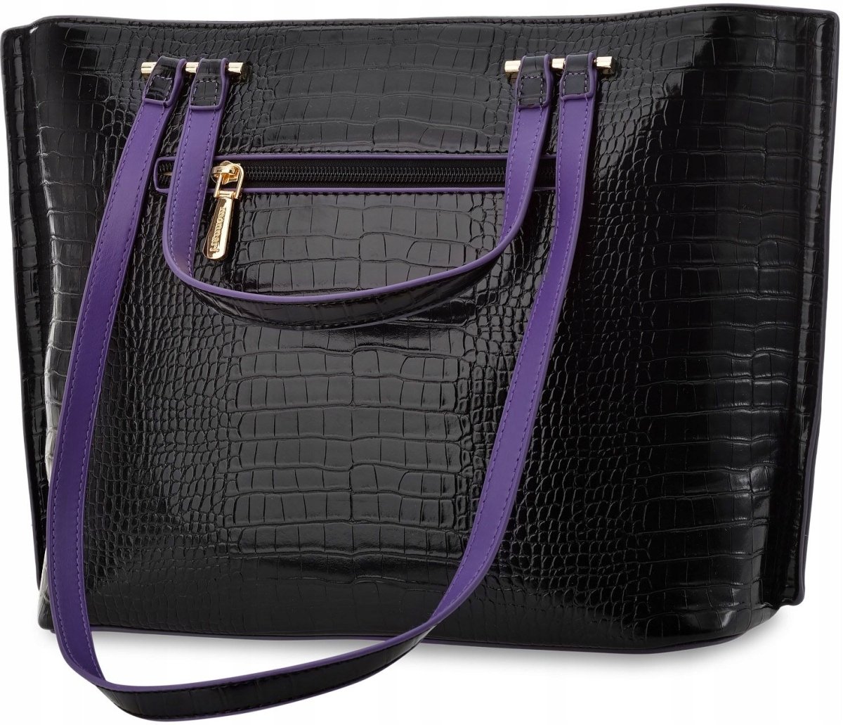 Torebka shopper aktówka monnari klasyczna elegancka torba lakierowana croco