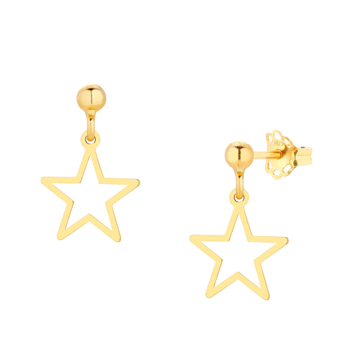 Złote kolczyki z gwiazdką