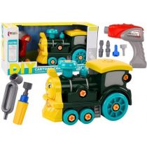 Lokomotywa kreskówkowa do skręcania DIY zielona Leantoys