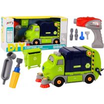 Śmieciarka do skręcania DIY granatowa Leantoys