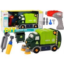 Śmieciarka do skręcania DIY zielona Leantoys