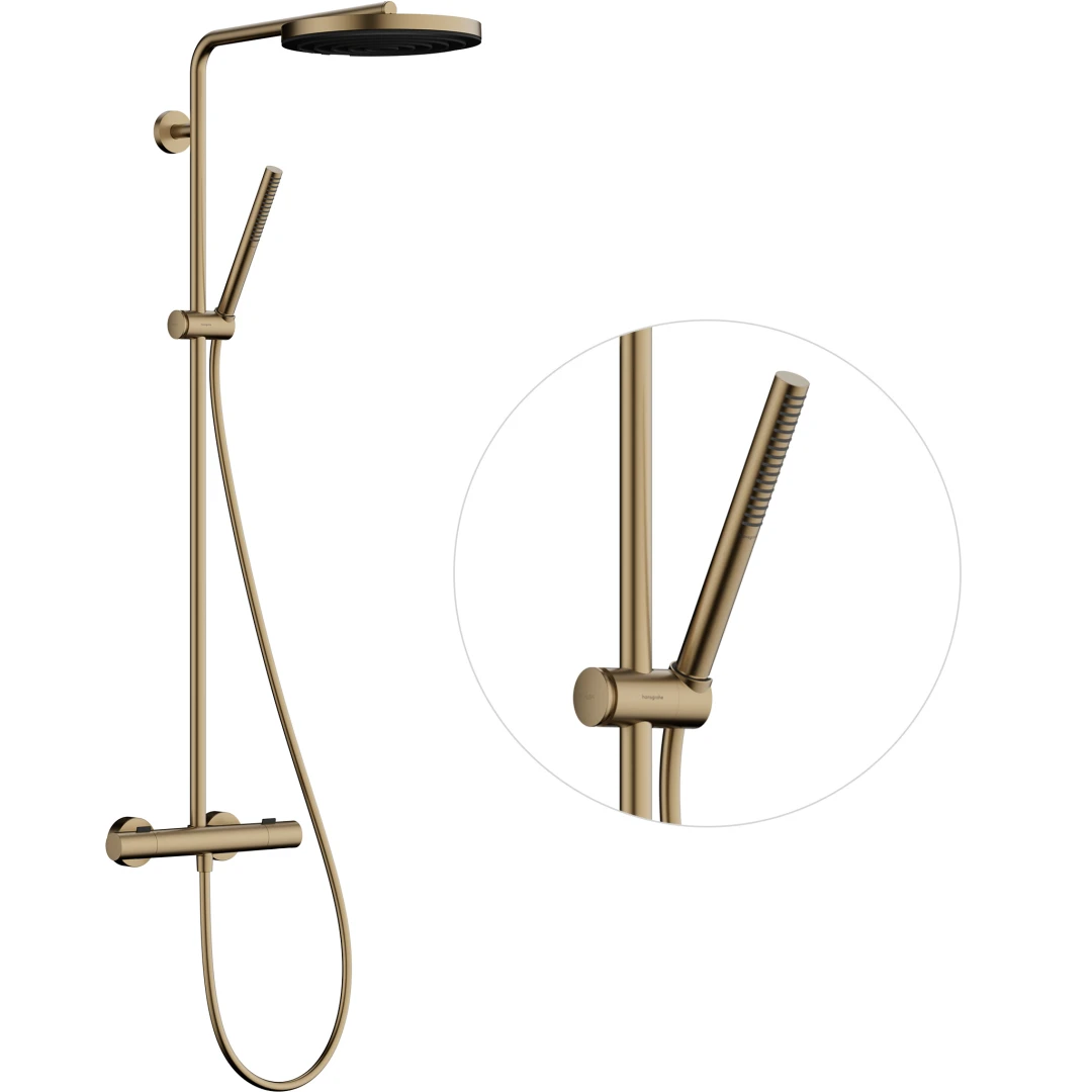 HANSGROHE 24222140 Pulsify S Puro Komplet prysznicowy 260 1 jet z Ecostat Fine Brąz Szczotkowany