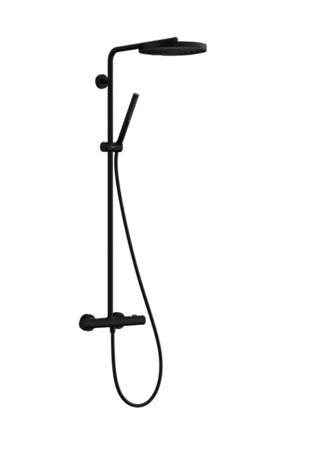 HANSGROHE 24223670 Pulsify S Puro Komplet prysznicowy 260 1 jet EcoSmart z termostatem Czarny Matowy