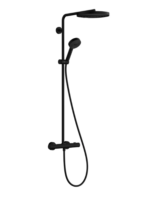 HANSGROHE 24237670 Pulsify S Puro Komplet prysznicowy 260 1jet EcoSmart z Ecostat Fine i główką prysznicową 3jet Czarny Matowy