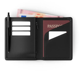 James Hawk TRAVEL Smart Wallet Black - Pojemny portfel turystyczny w kolorze czarnym