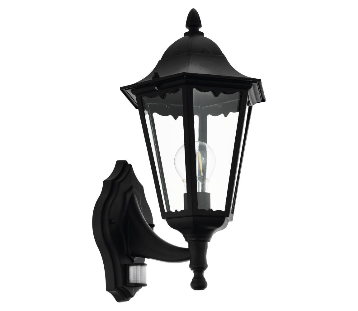 Eglo 79556 - Oświetlenie zewnętrzne z czujnikiem SANTA LUCIA 1xE27/60W/230V IP44 czarne