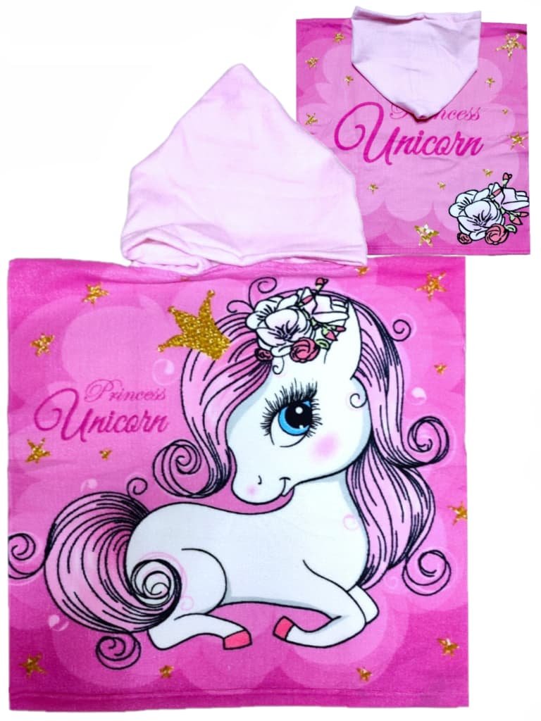 Ponczo kąpielowe z kapturem ręcznik Unicorn Jednorożec Microfibra