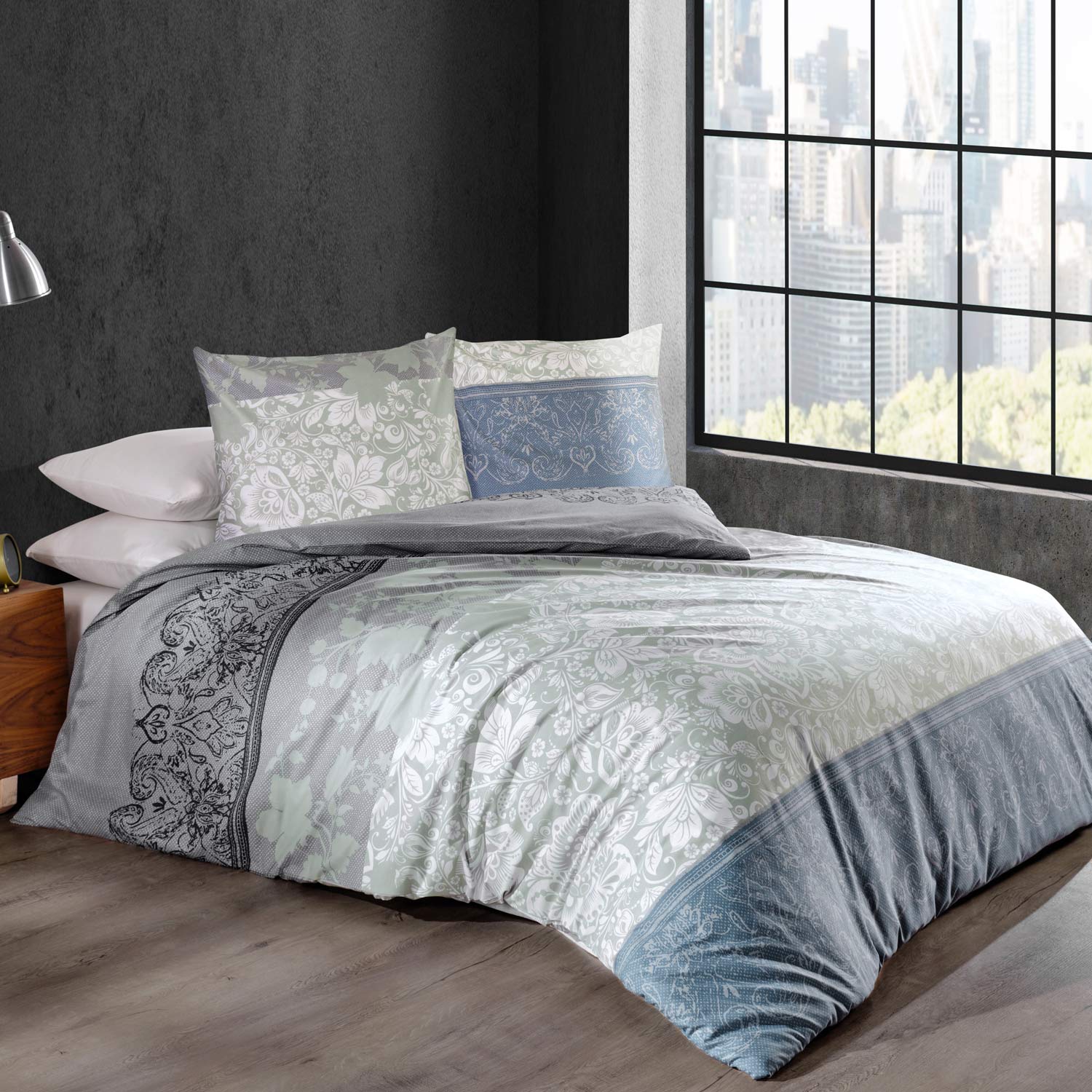 Pościel 200x220 Calina Blue Exclusive bawełniana