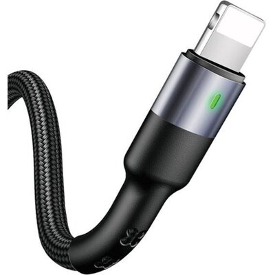 USAMS Kabel Pleciony Lightning 1M 2A Czarny