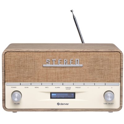 Radio DAB+/FM Denver DAB-36LW z drewnianą obudową light wood