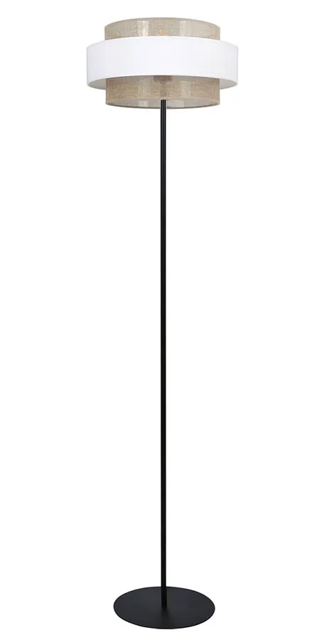 Beżowo-biała lampa stojąca abażurowa boho - 16X A523 K3-T58