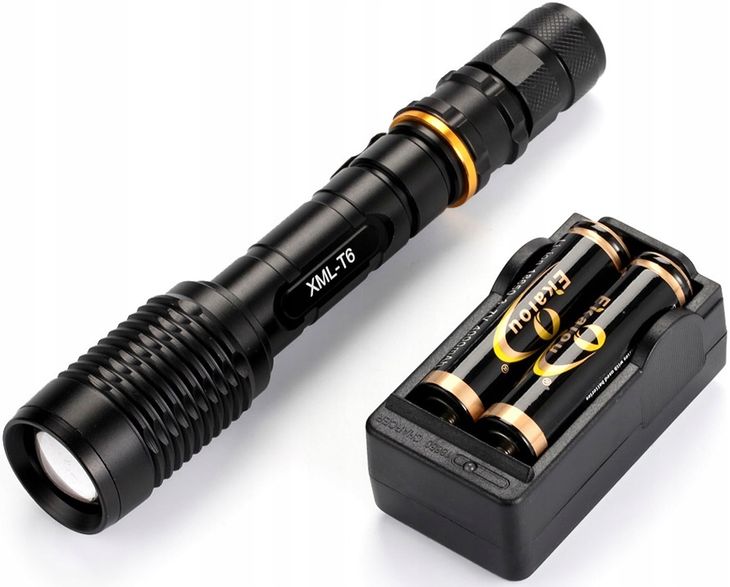 Latarka Taktyczna LED CREE T6 2 Ak. BARDZO MOCNA