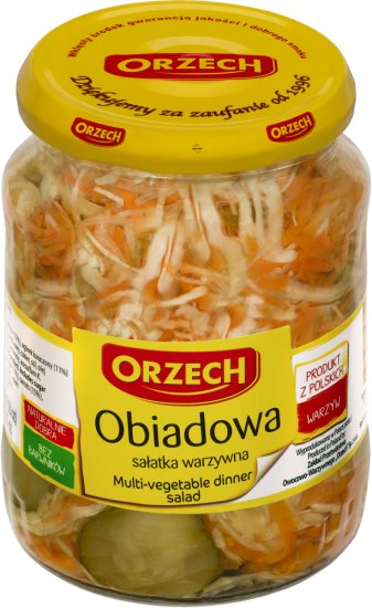 Sałatka Obiadowa Warzywna bezglutenowa 670g - Orzech