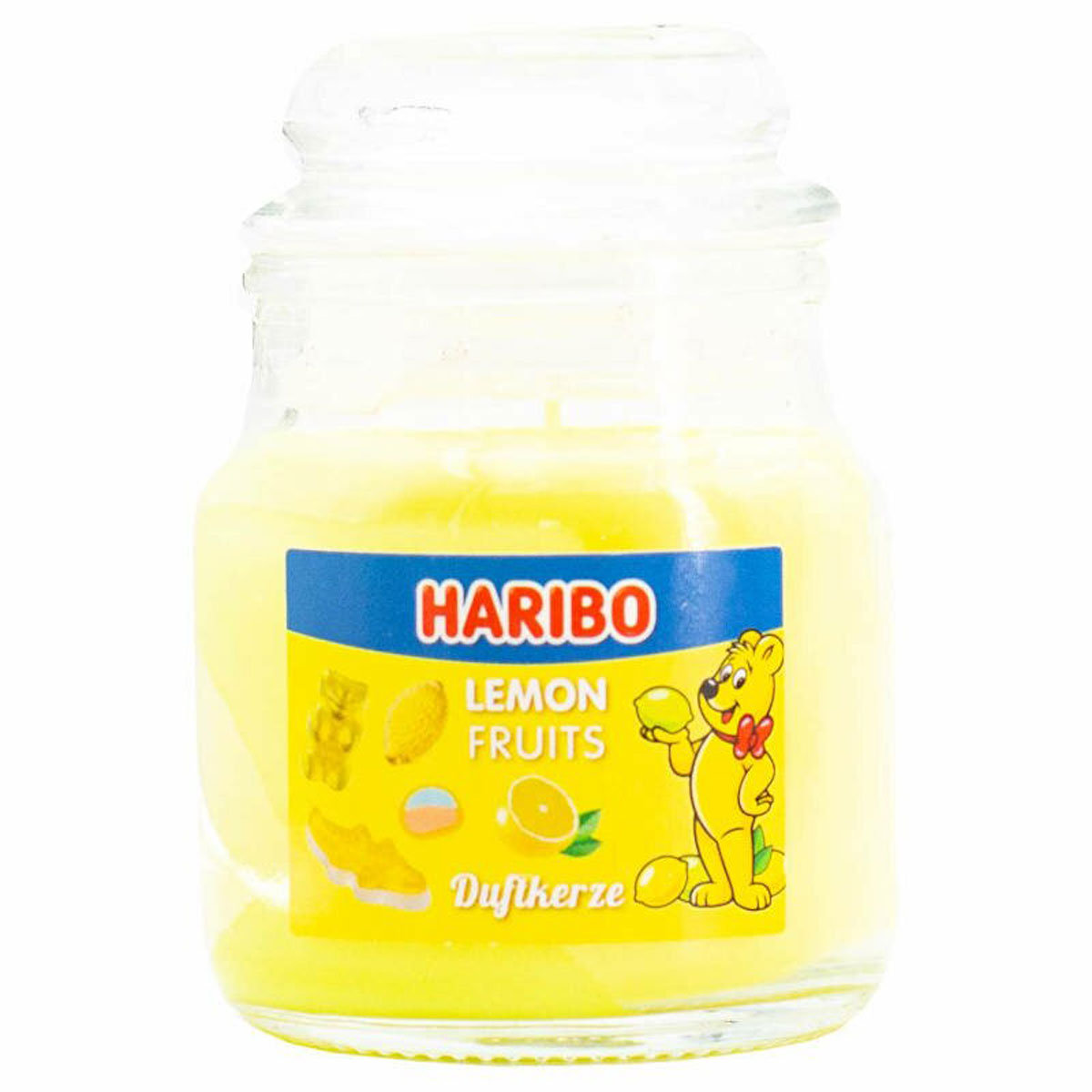 Świeczka zapachowa w szkle Haribo 85 g - Lemon Fruits