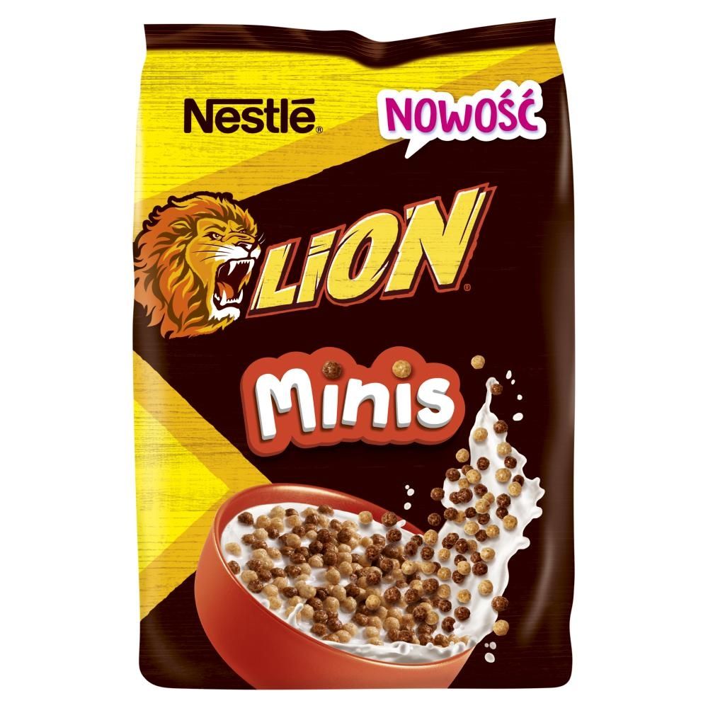Nestlé Lion Minis Zbożowe kuleczki z czekoladą i pastą karmelową 210 g