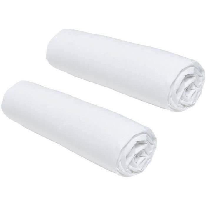 Zestaw 2 prześcieradeł TODAY Essential - 160 x 200 cm - 2 osoby - 100% bawełna - kreda