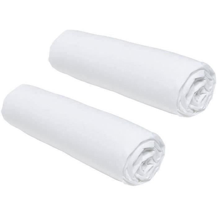 Zestaw 2 prześcieradeł TODAY Essential - 140 x 190 cm - 2 osoby - 100% bawełna - kreda