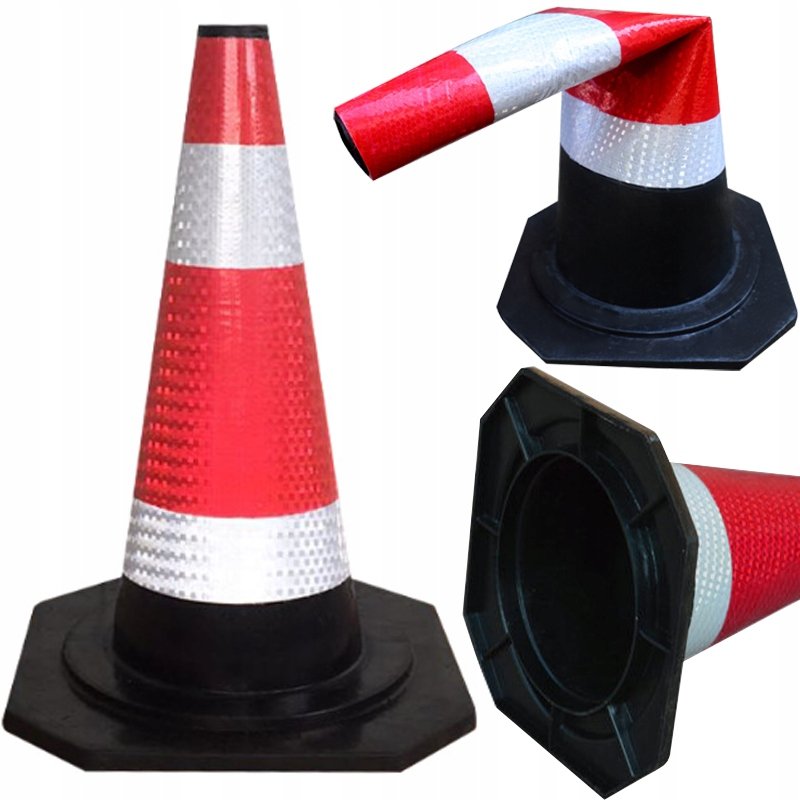 PACHOŁEK DROGOWY OSTRZEGAWCZY MIĘKKI ODBLASK SŁUPEK SKŁADANY ODBLASKOWY 57 CM